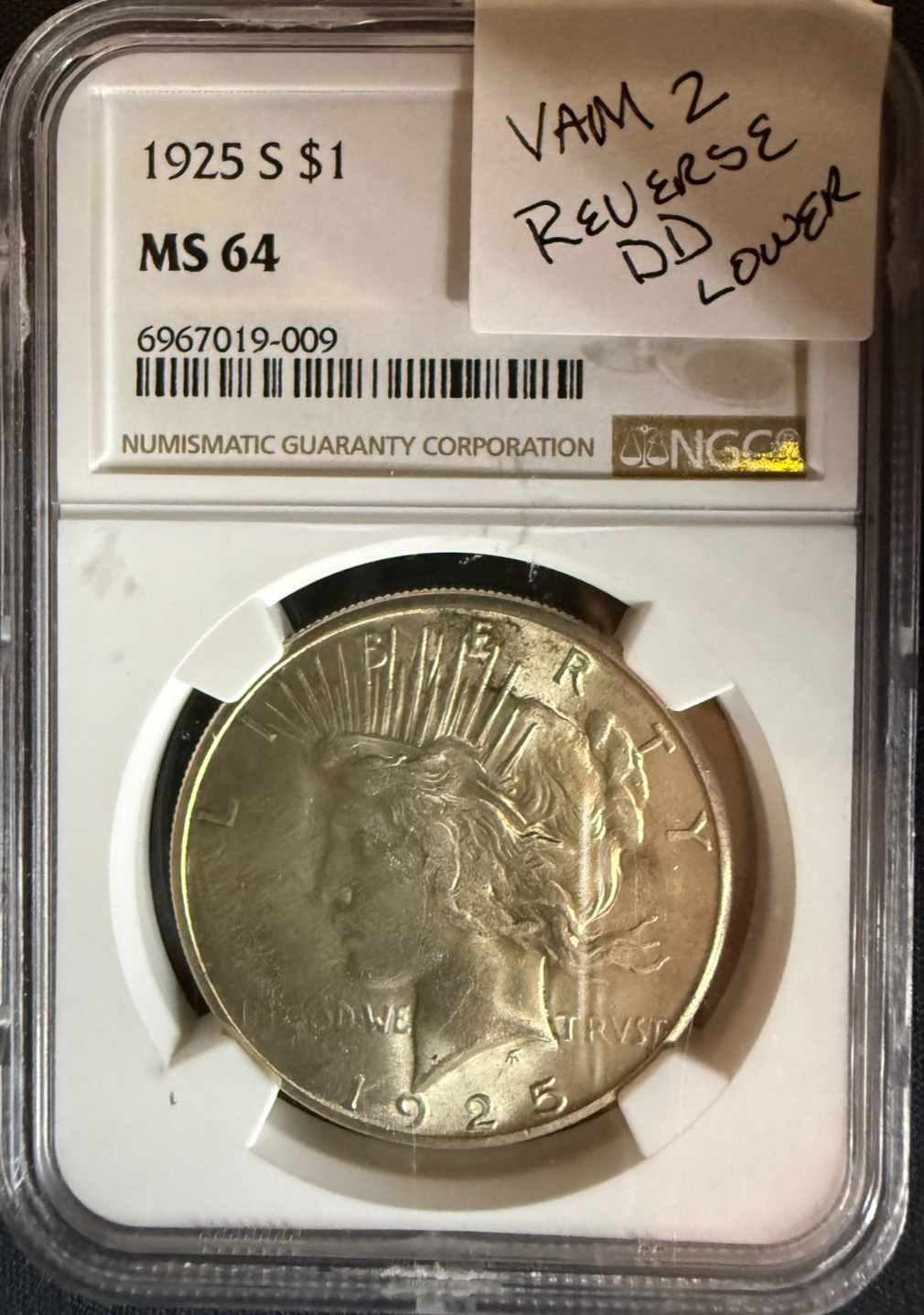 1925-S PEACE SILVER DOLLAR NGC MS64 -VAM 2 DDR ***BETTER KEY DATE****