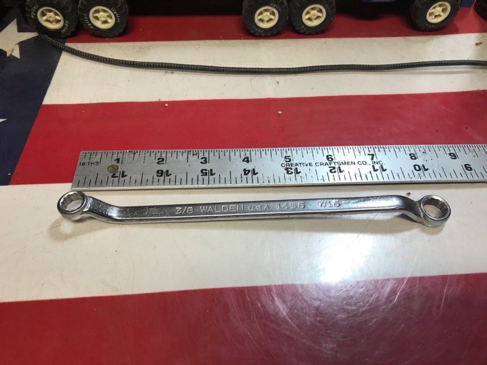 Walden tools wrench  3/8” & 7/16” angled box ends  NICE 👍 USA 🇺🇸  9999