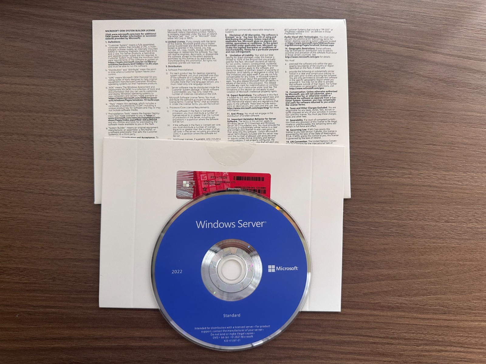 Microsoft Windows Server 2022 Standard 64-bit License & DVD 16 Core US Shipping