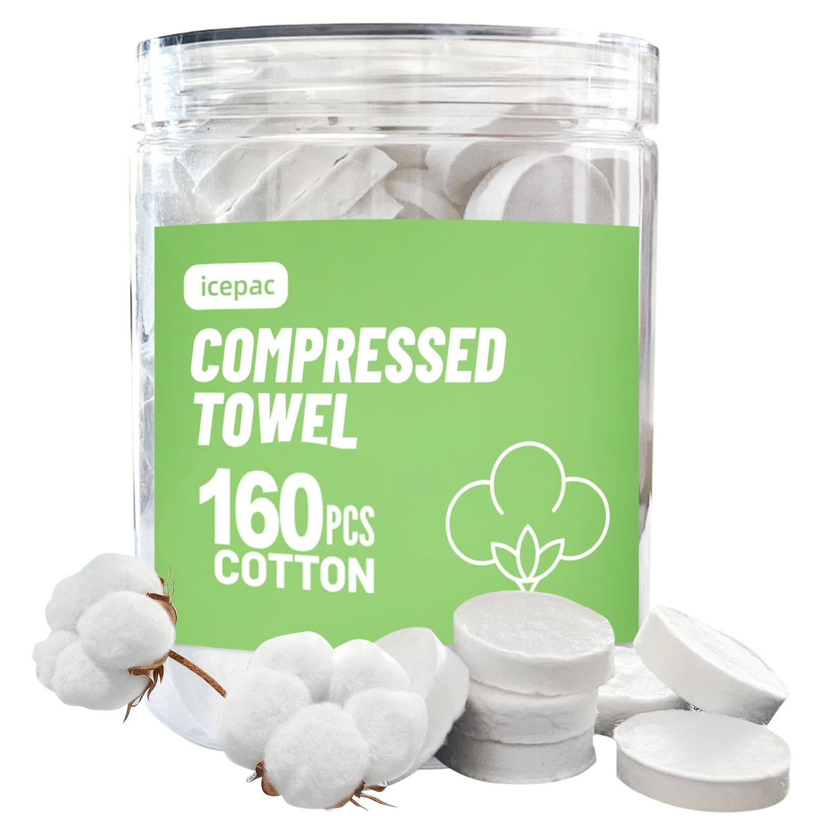 icepac Compressed Towels, Camping, Disposable Face Compressed Towels, Magic T...