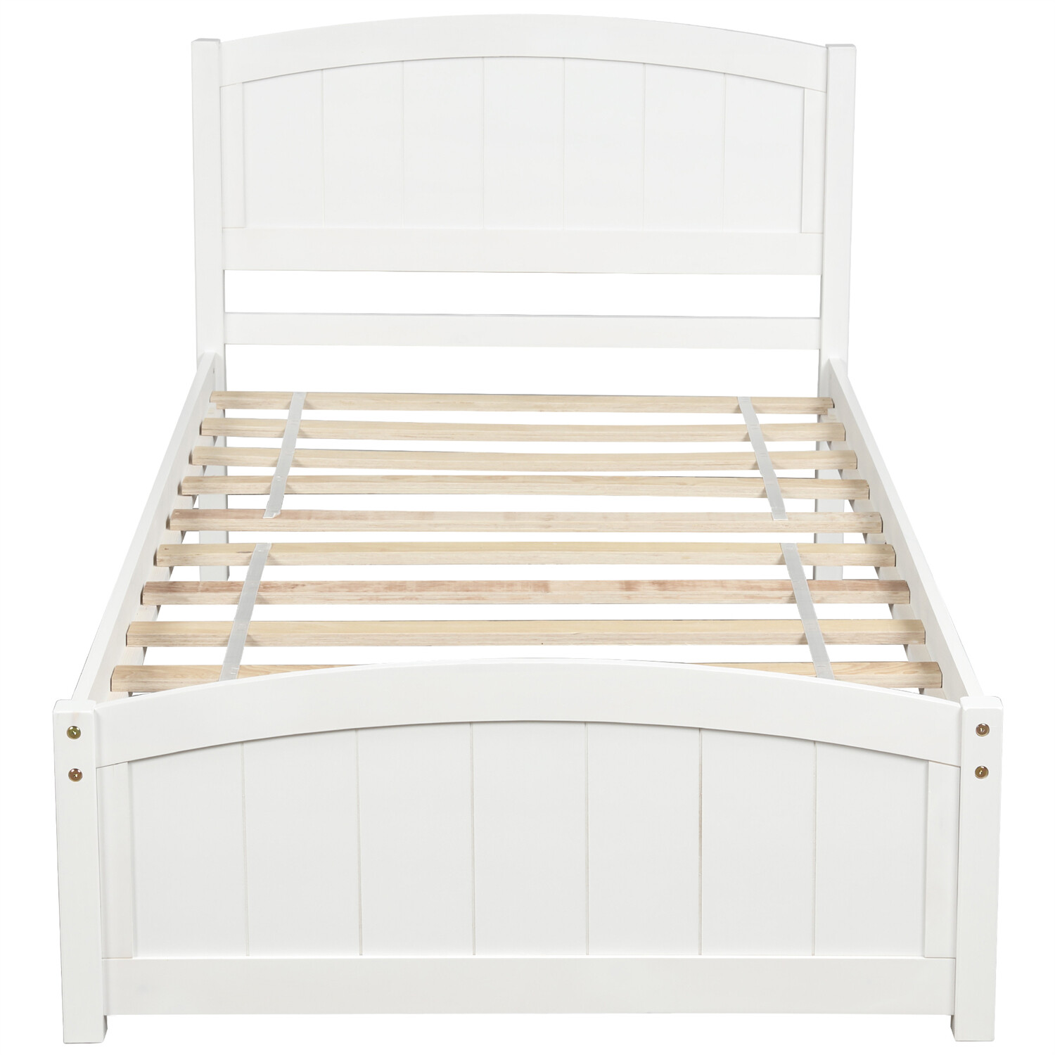 Twin Size Bed Frame Wood Platform Bed Frame with Headboard White/Gray/Espresso