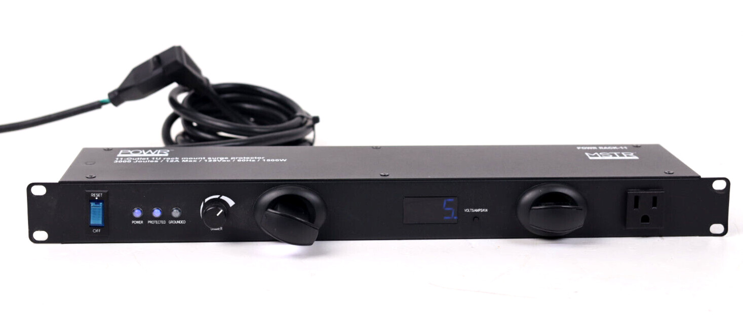 MSTR POWR Rack MSPDM-1215-S8  11 Outlet Surge Protector With Rack Mount p18