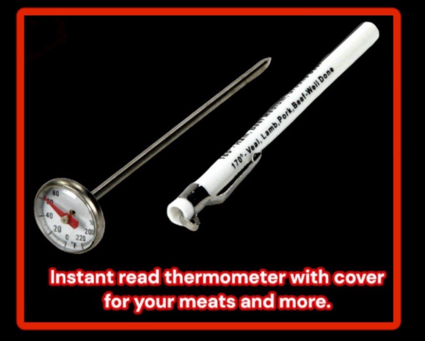 Chef Craft Instant Read Meat Food Temperature Thermometer 5.5"  with Cover