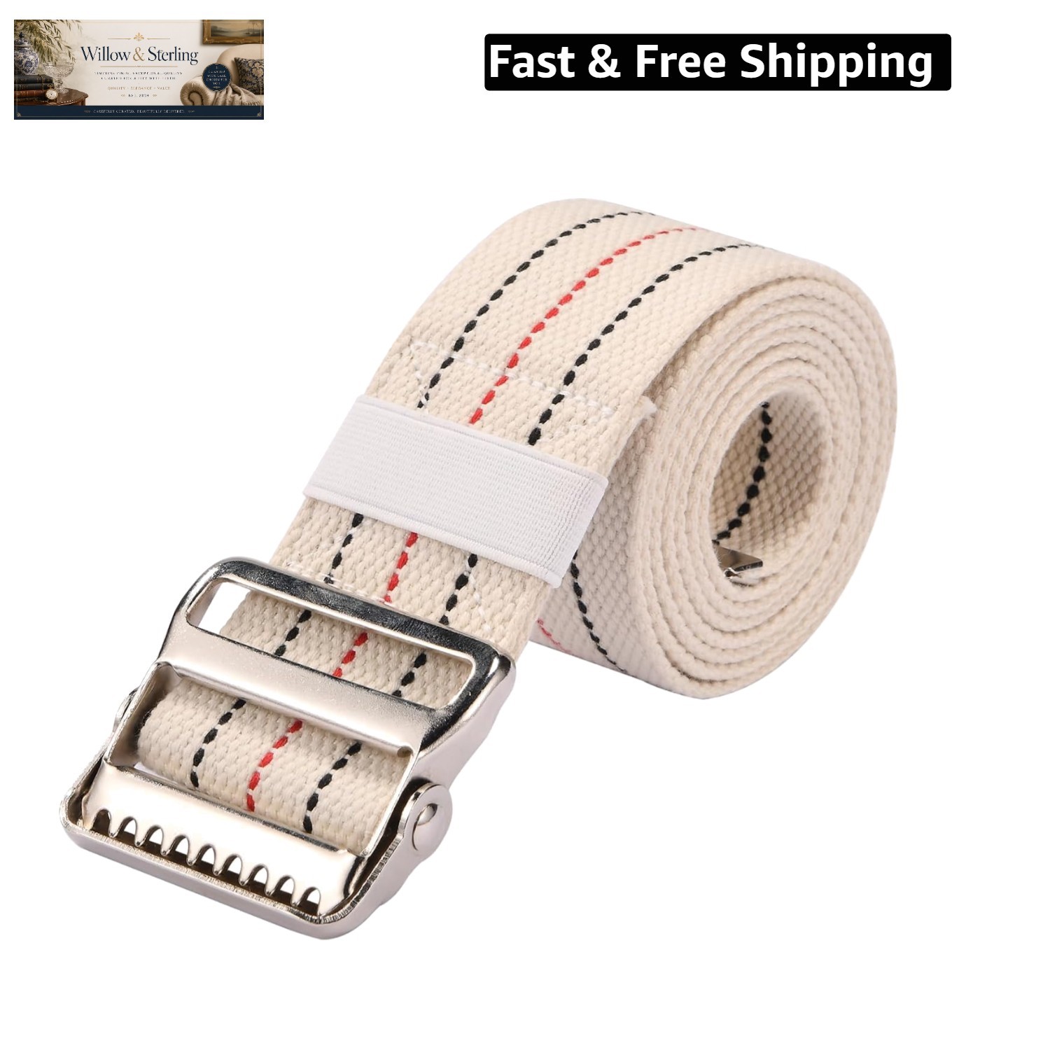 Transfer and Gait Belt with Metal Buckle - 60 Inch, Standing and Transfer Wal...