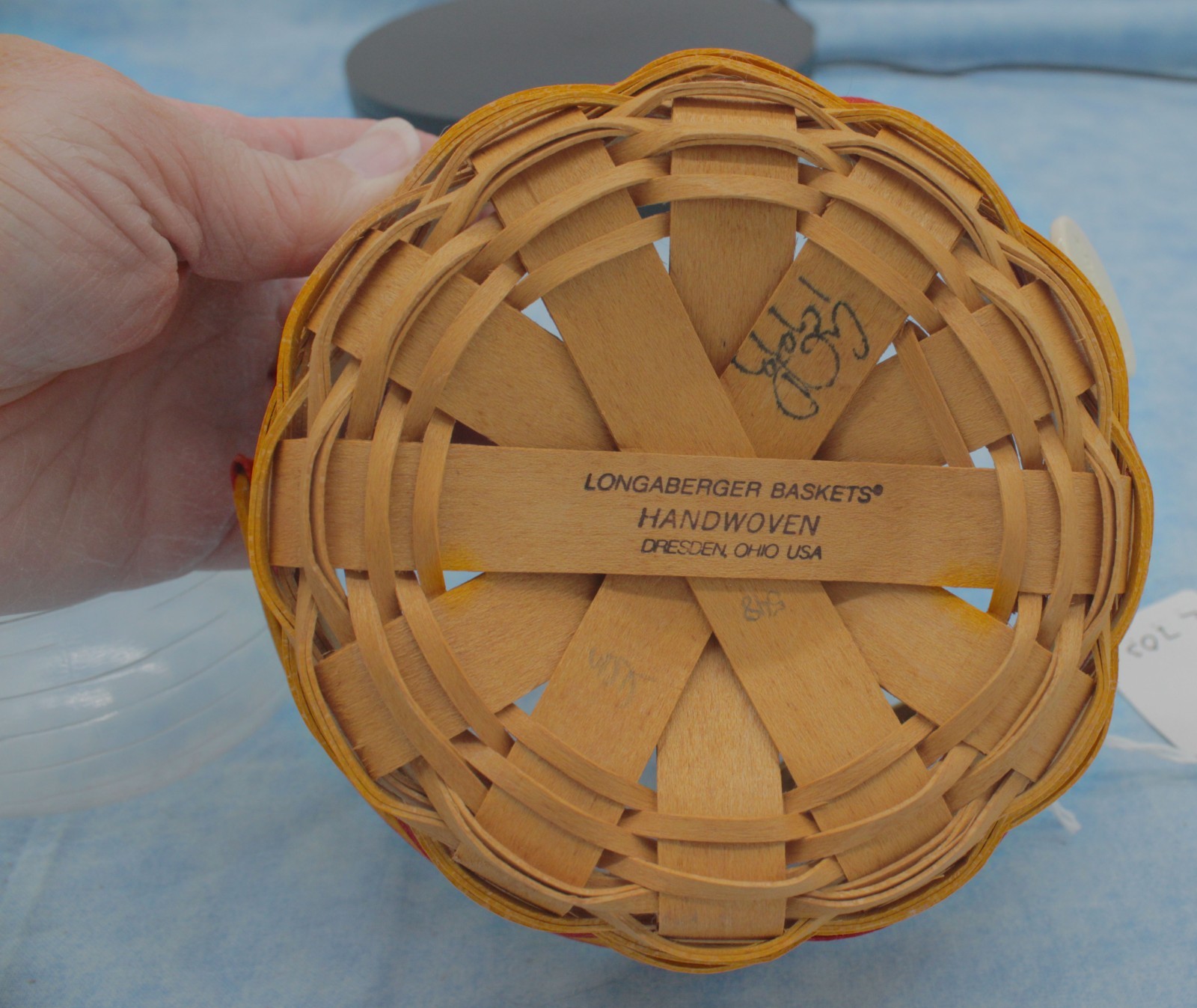 Longaberger 1999 Peppermint Tree Trimming Basket w/ Protector & Tag