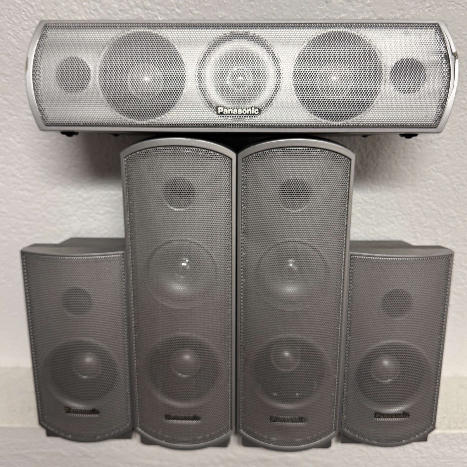 Panasonic Surround Sound Speaker System - 5 Piece Set (No Subwoofer) Works Great