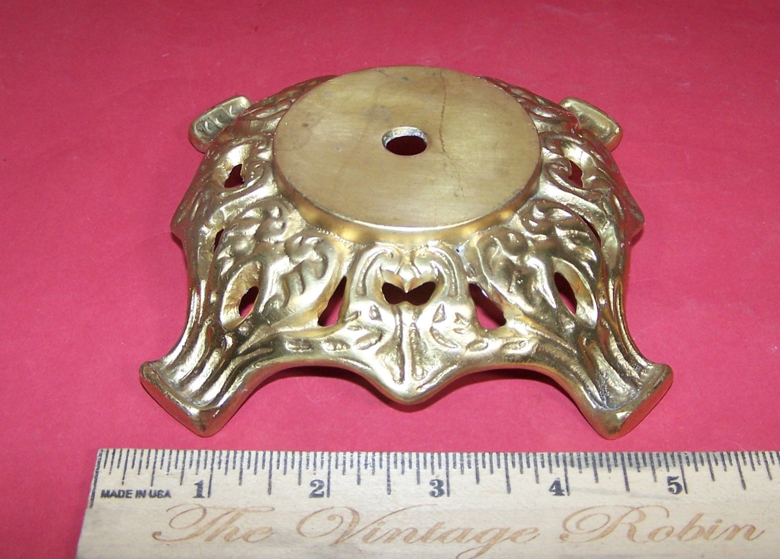 Vintage Cast Brass Oil Lamp Base GWTW Reproduction