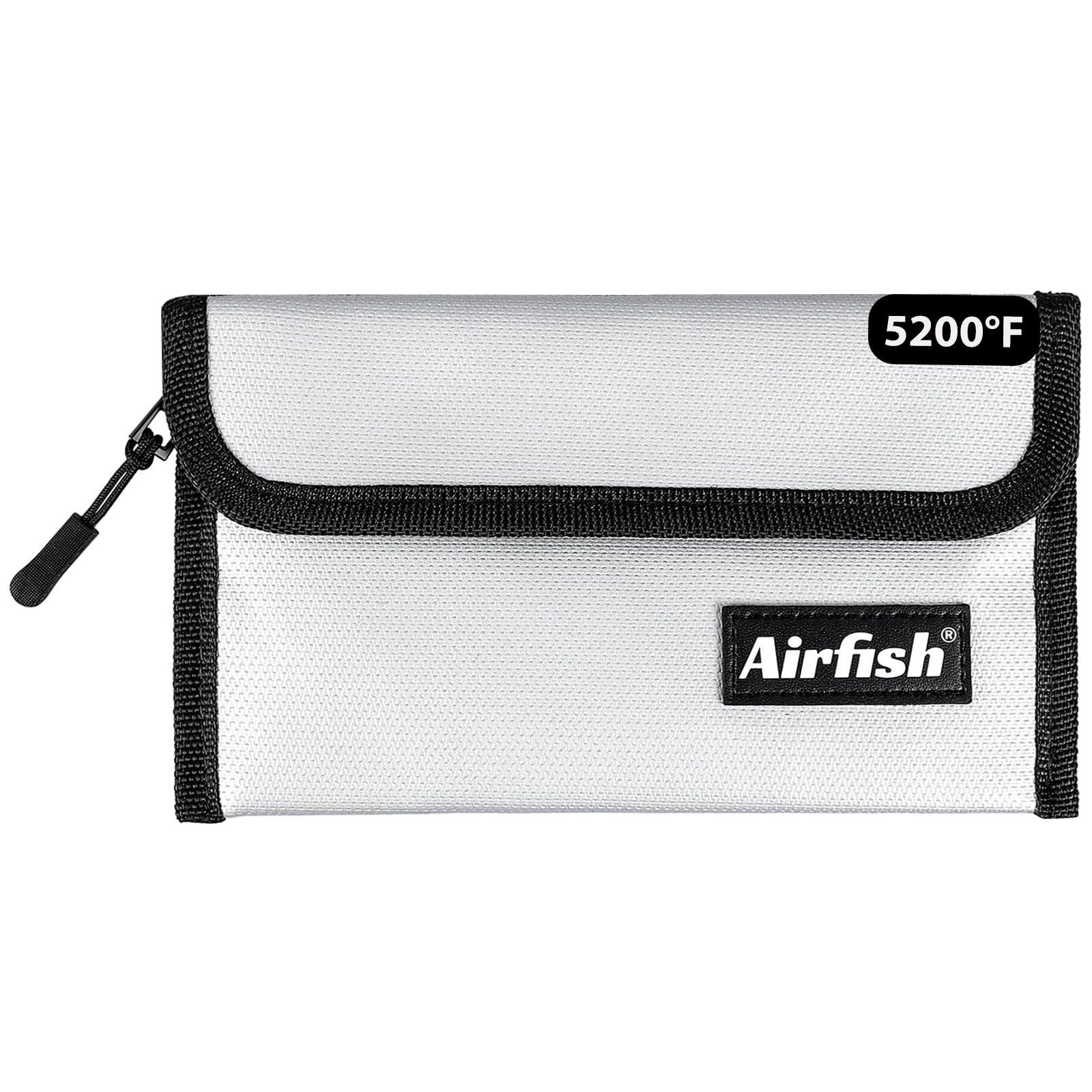 Airfish Fireproof Money Bag, 5 x 8 inches Fireproof Wallet, Waterproof Cash B...