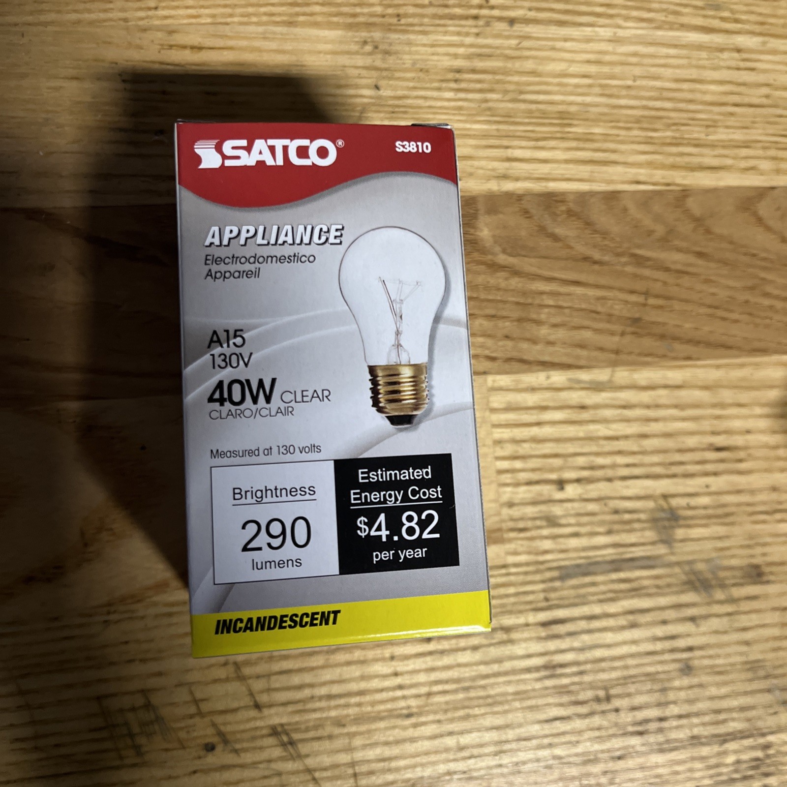 SATCO 40W Light Bulb - Appliances Wax Melts Essential Oils - S3810 Clear - A15