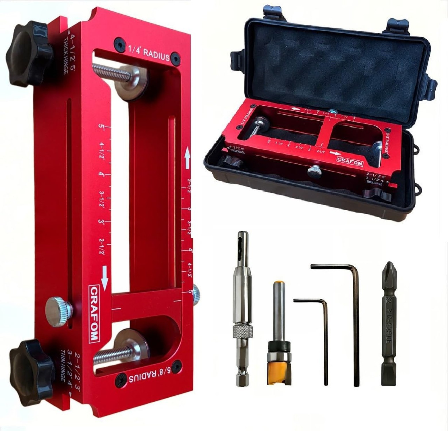 Door Hinge Template Aluminum Alloy, Door Hinge Jig Kit for Router, Hinge Rout...