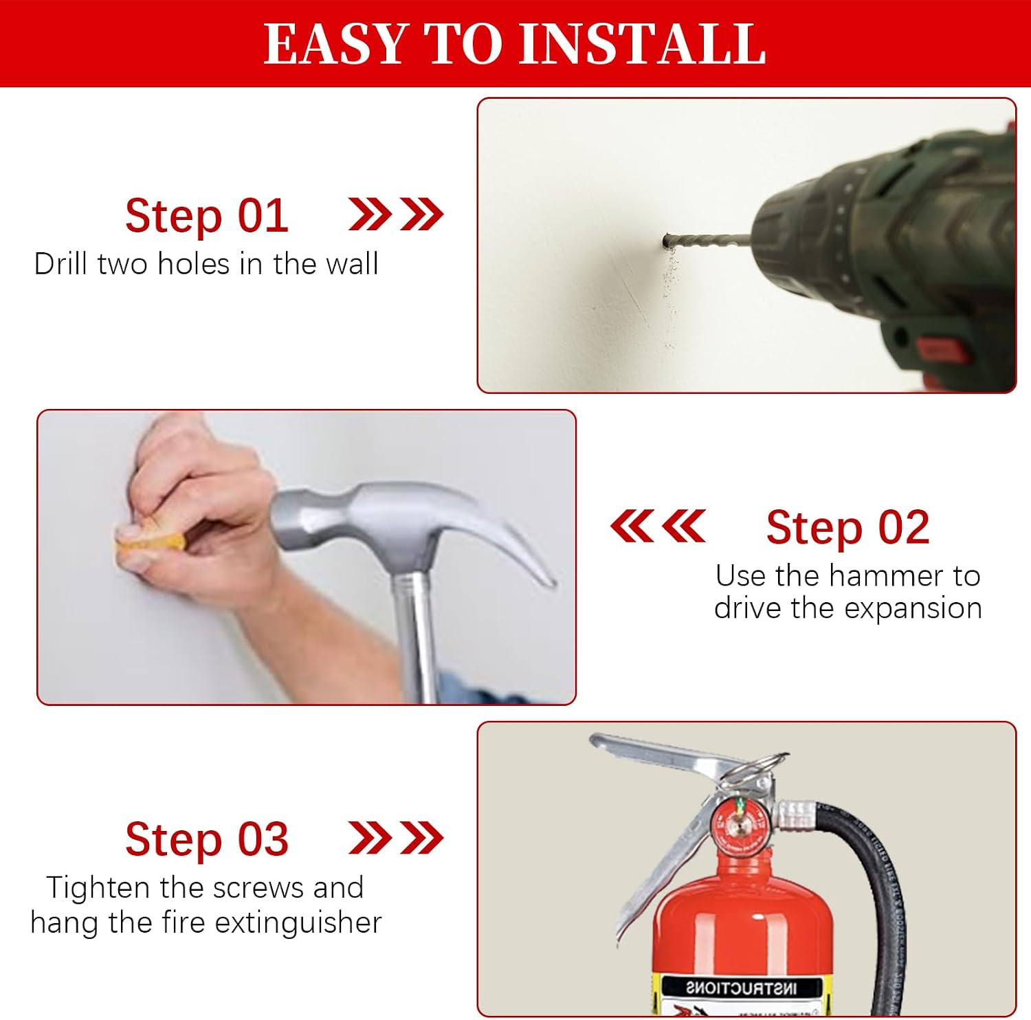 Fire Extinguisher Bracket 5 Pack, for Big and Small Fire Extinguisher Cabinet, A