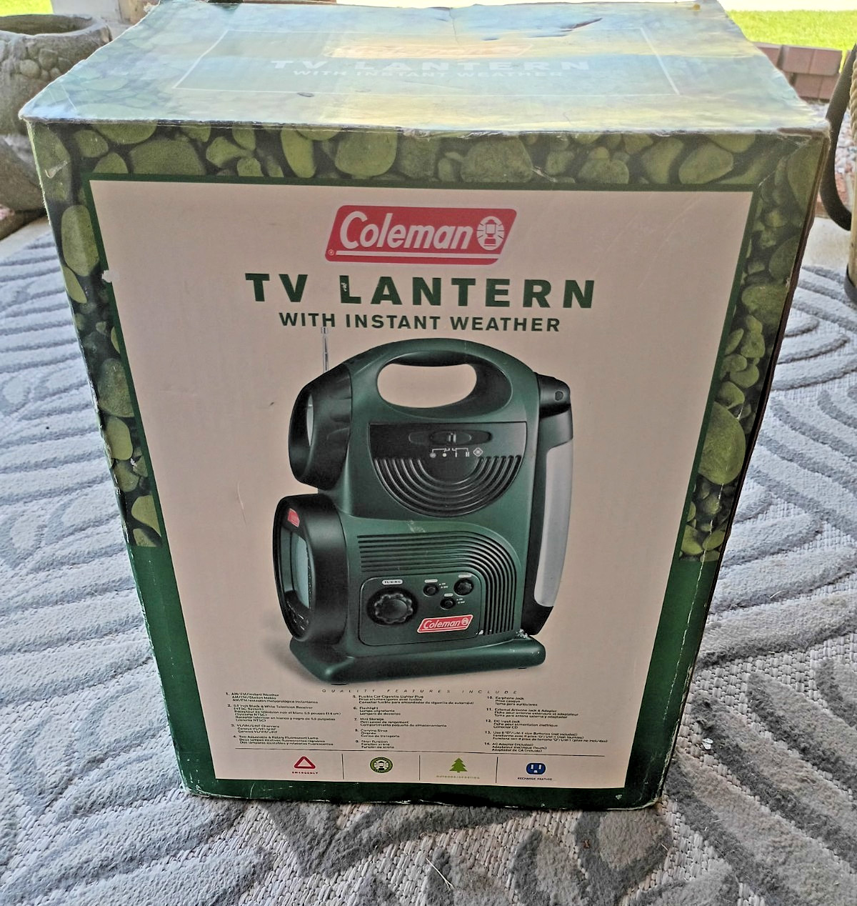 VTG Coleman multifunctional B&W TV receiver, Lantern/ lamp, Radio, Siren