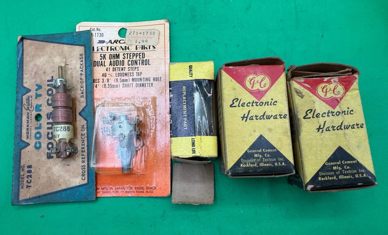 Lot Vintage Electronic Parts GE Hardware Archer 5K Control Workman TC288 RE