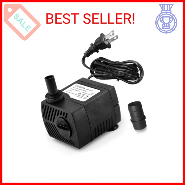 90 GPH Mini Submersible Pump, Small Fountain Pump (5W 350L/H) for water feature,
