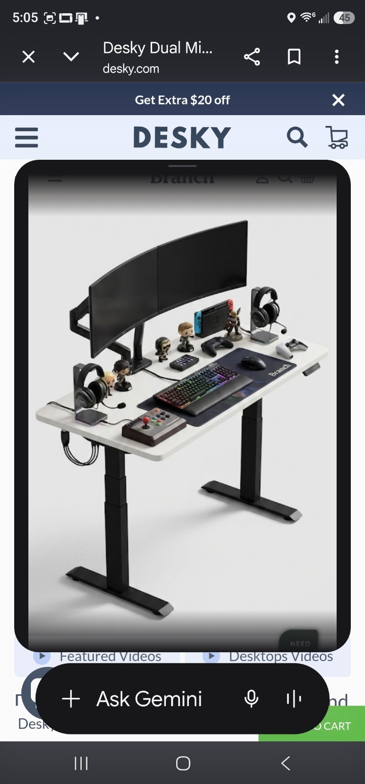 FLEXISPOT E7 Mini Standing Desk w/Three Stage Motors ~ Adjustable 32" To ,1a