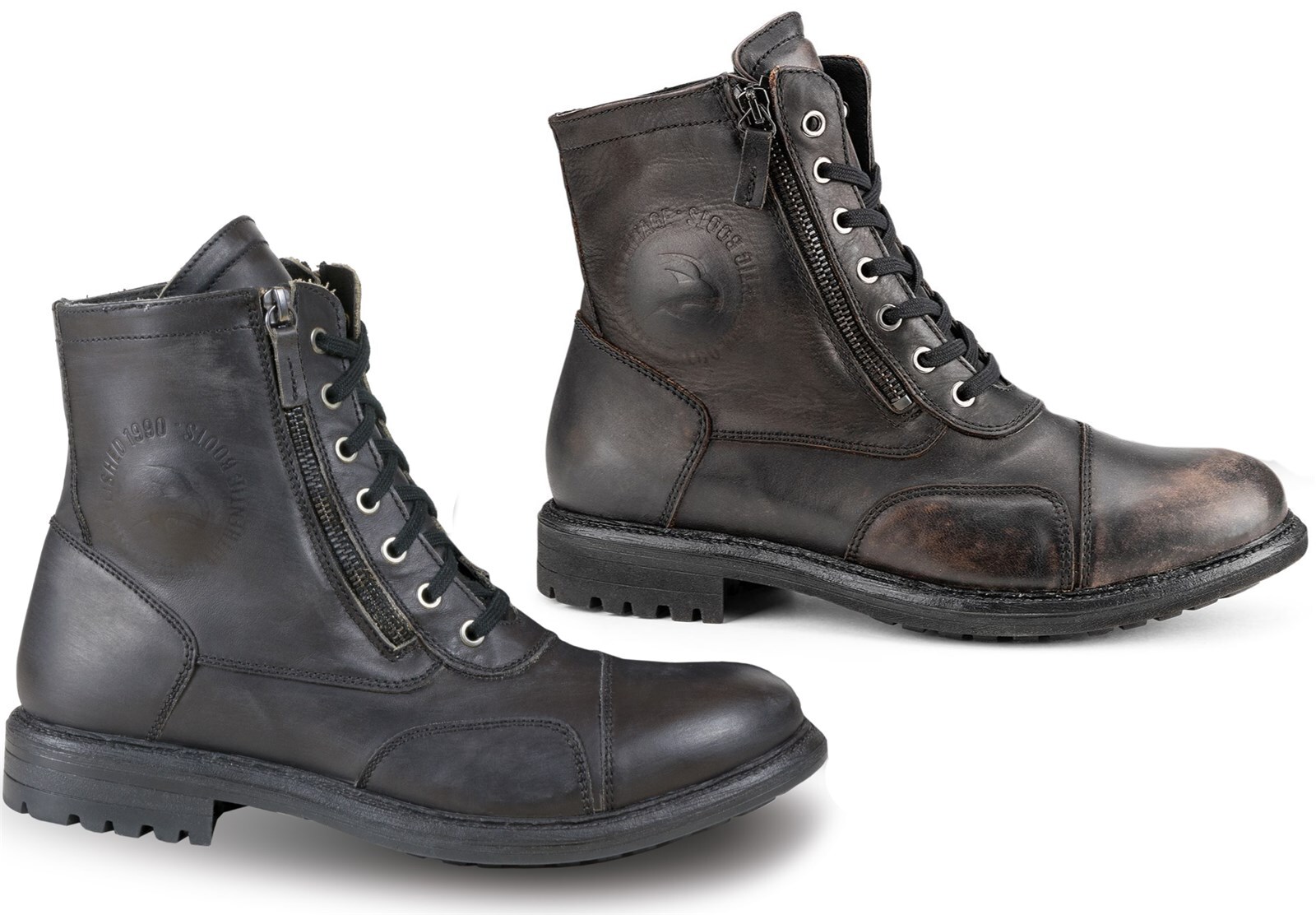 Falco Aviator Motorcycle Boots Shoes Genuine Leather Cafe Racer Vintage Waterproof