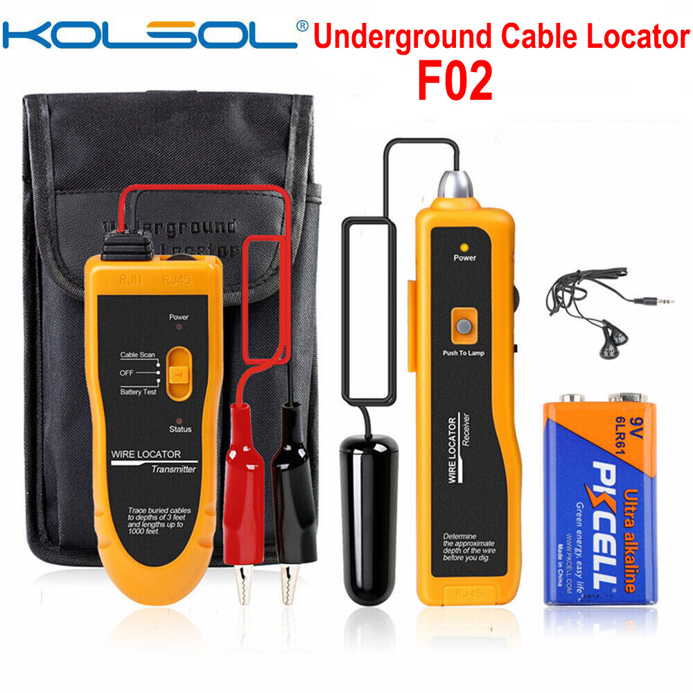 F02 Underground Cable Locator, Wire Tracer with Earphone for Dog Fence Cables