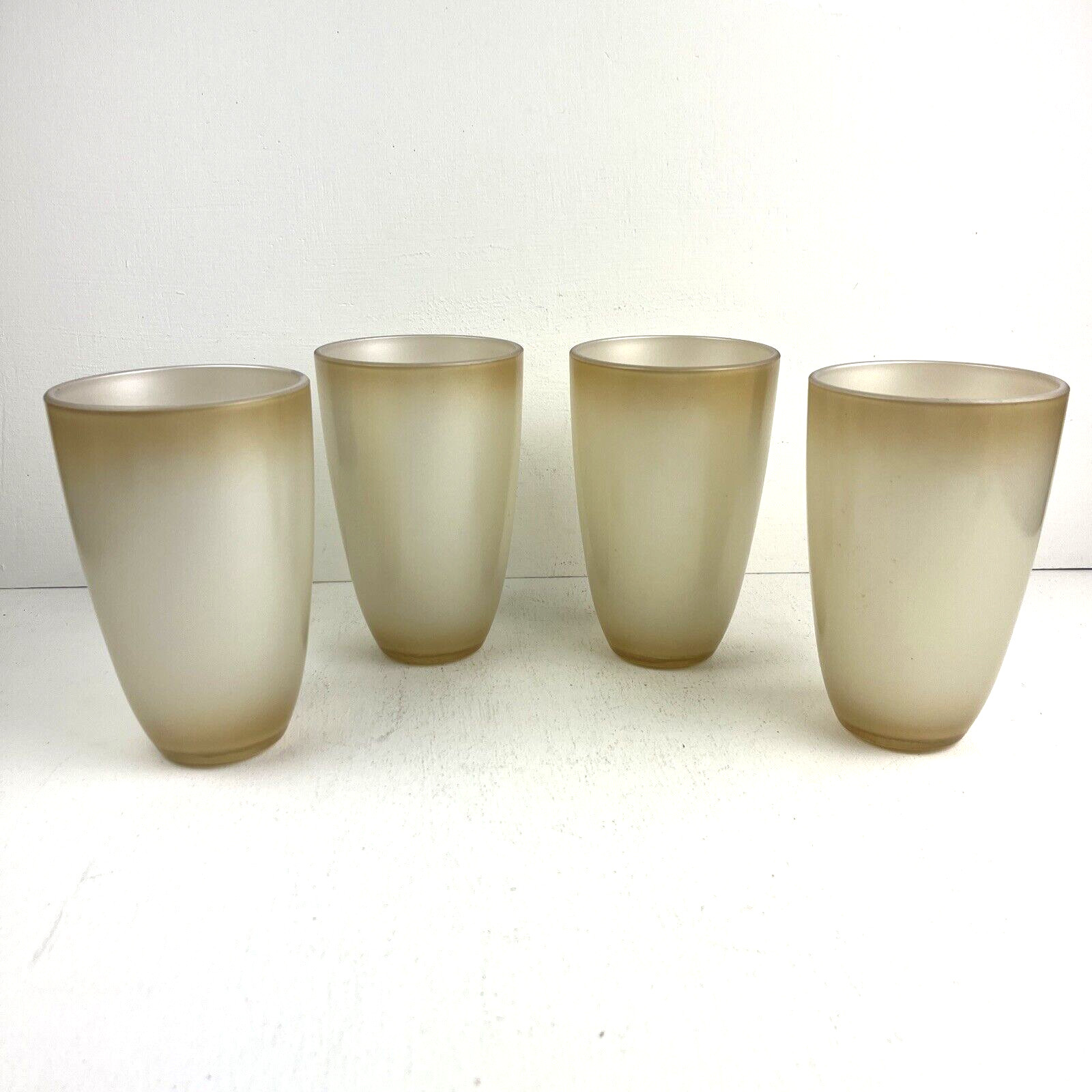 Pendant  Light Globe Shades Glass Frosted Off White Gold 7" Height Set of 4