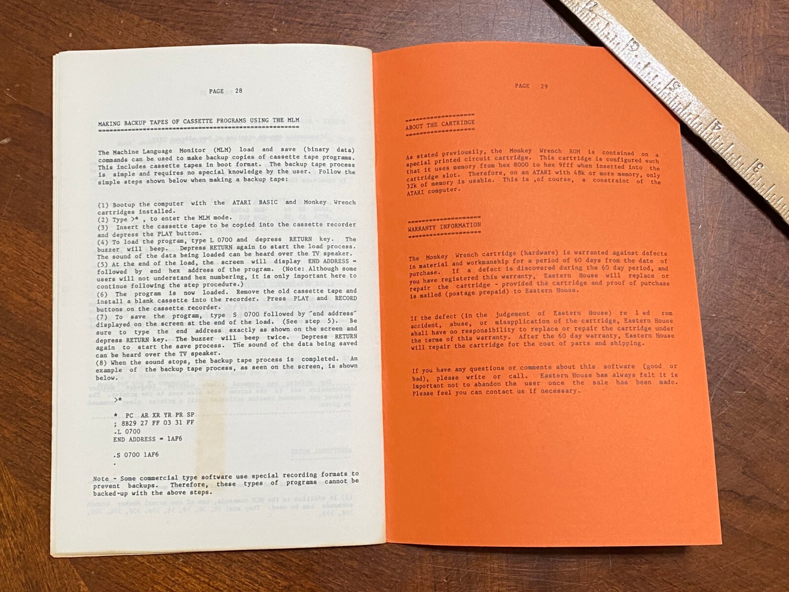 Rare 1981 THE MONKEY WRENCH Vintage Atari Programmer Computer Guide