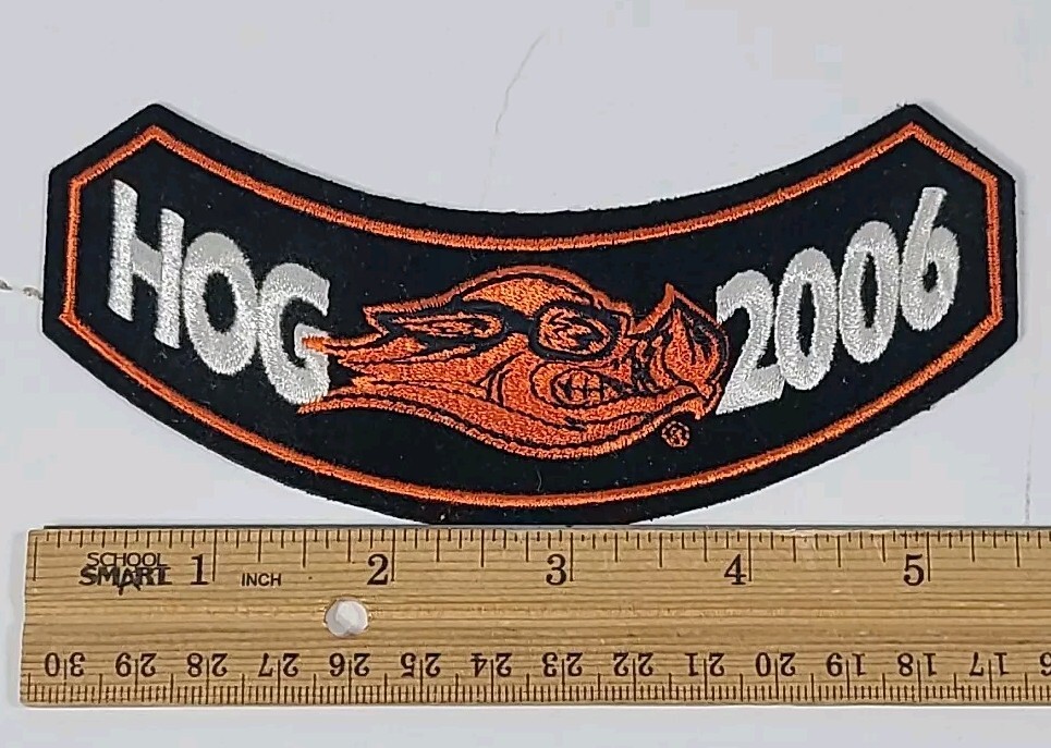 2006 Harley Owners Group Patch Orange Wild Boar Goggles Logo HOG Harley Davidson