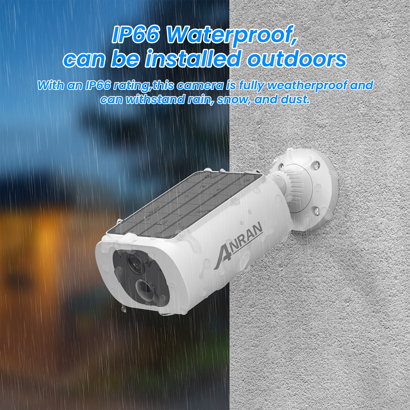 ANRAN 2K Wireless Security Camera System Solar Battery Powered Outdoor Wifi Home