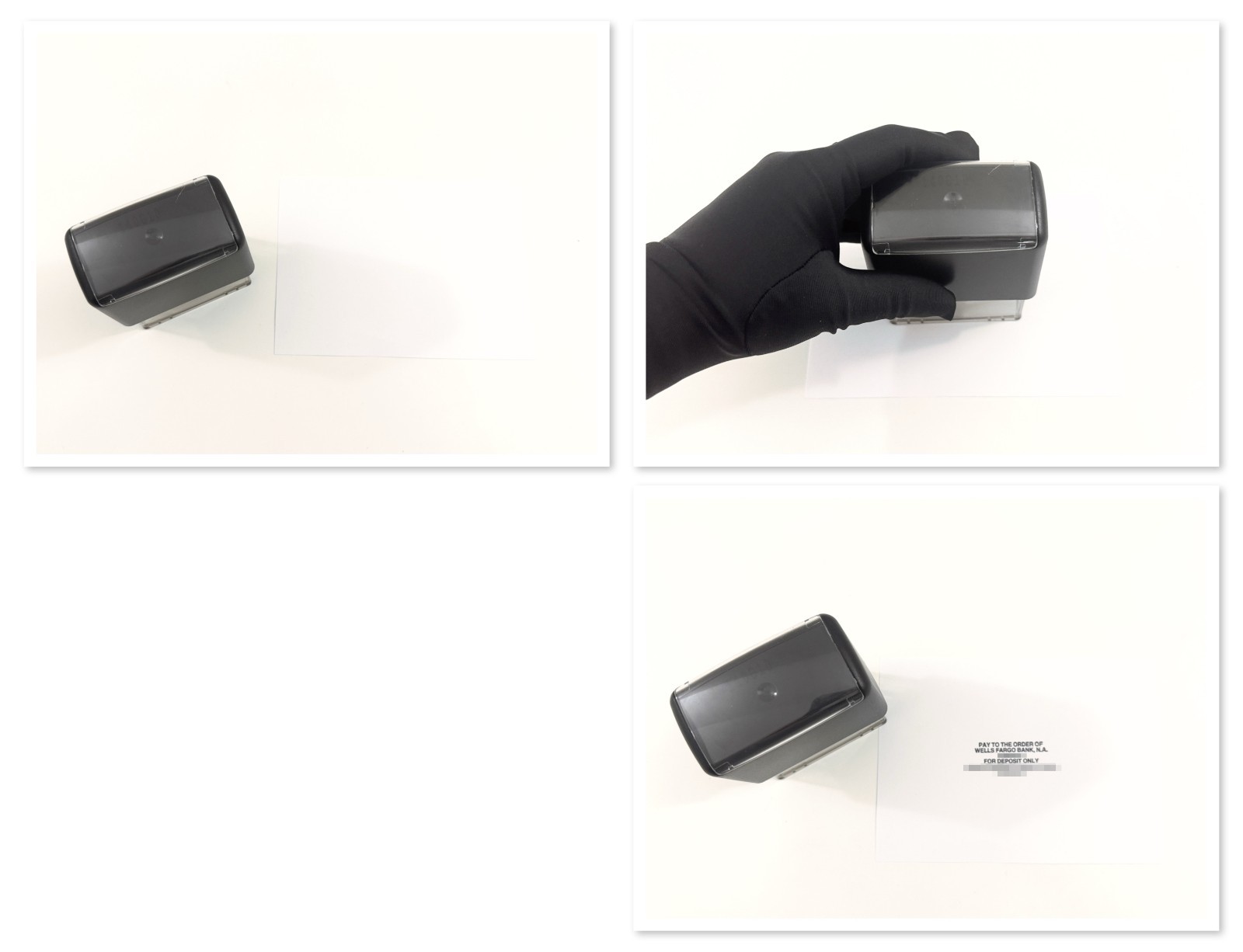 Blank Large Self-Inking Stamp in Black Ink