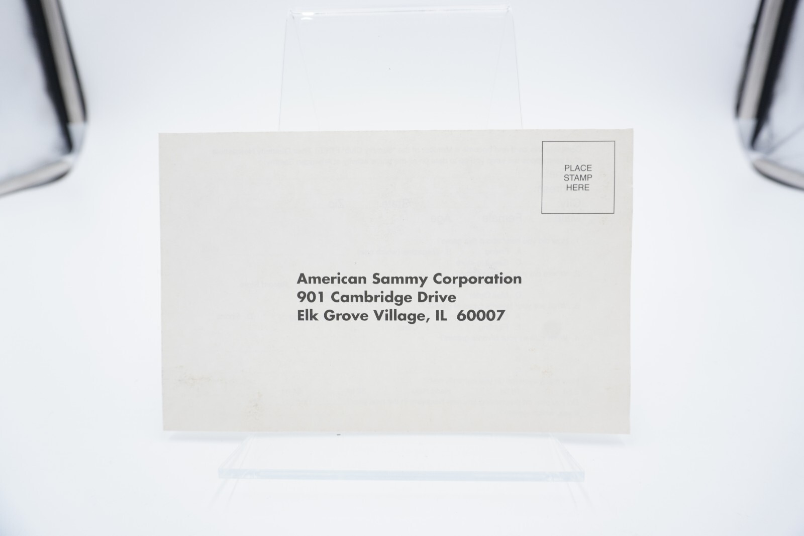 AMERICAN SAMMY Corporation Nintendo Game Questionnaire Insert Card AME-DMG-US