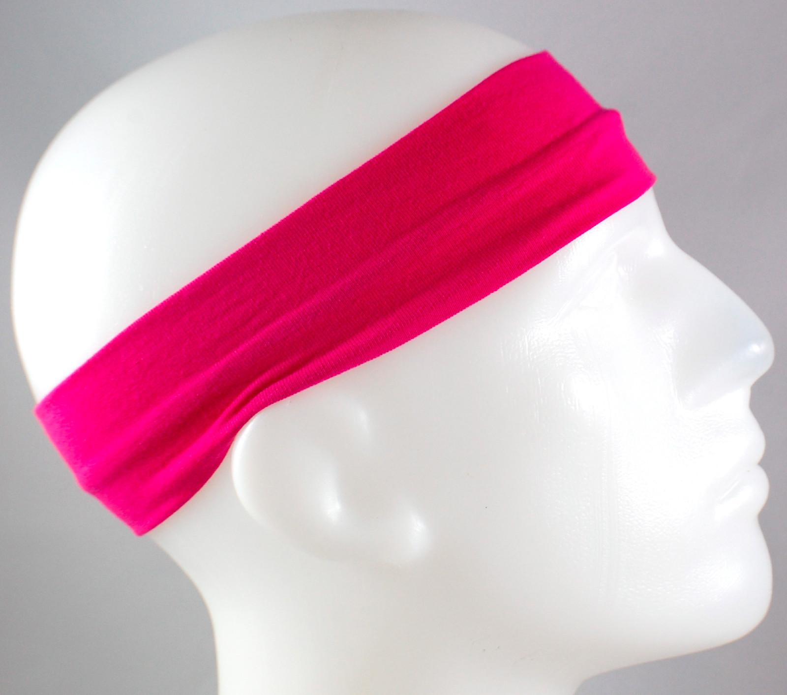 NEW! 2" Super Soft Pink Bright Hair Band Head Sports Sweat Headband Stretch