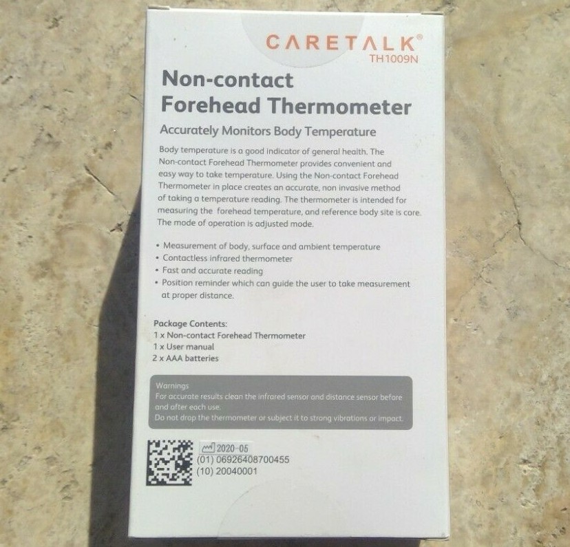 🌟🎈 CARETALK TH1009N Non-Contact Forehead Thermometer 🌟
