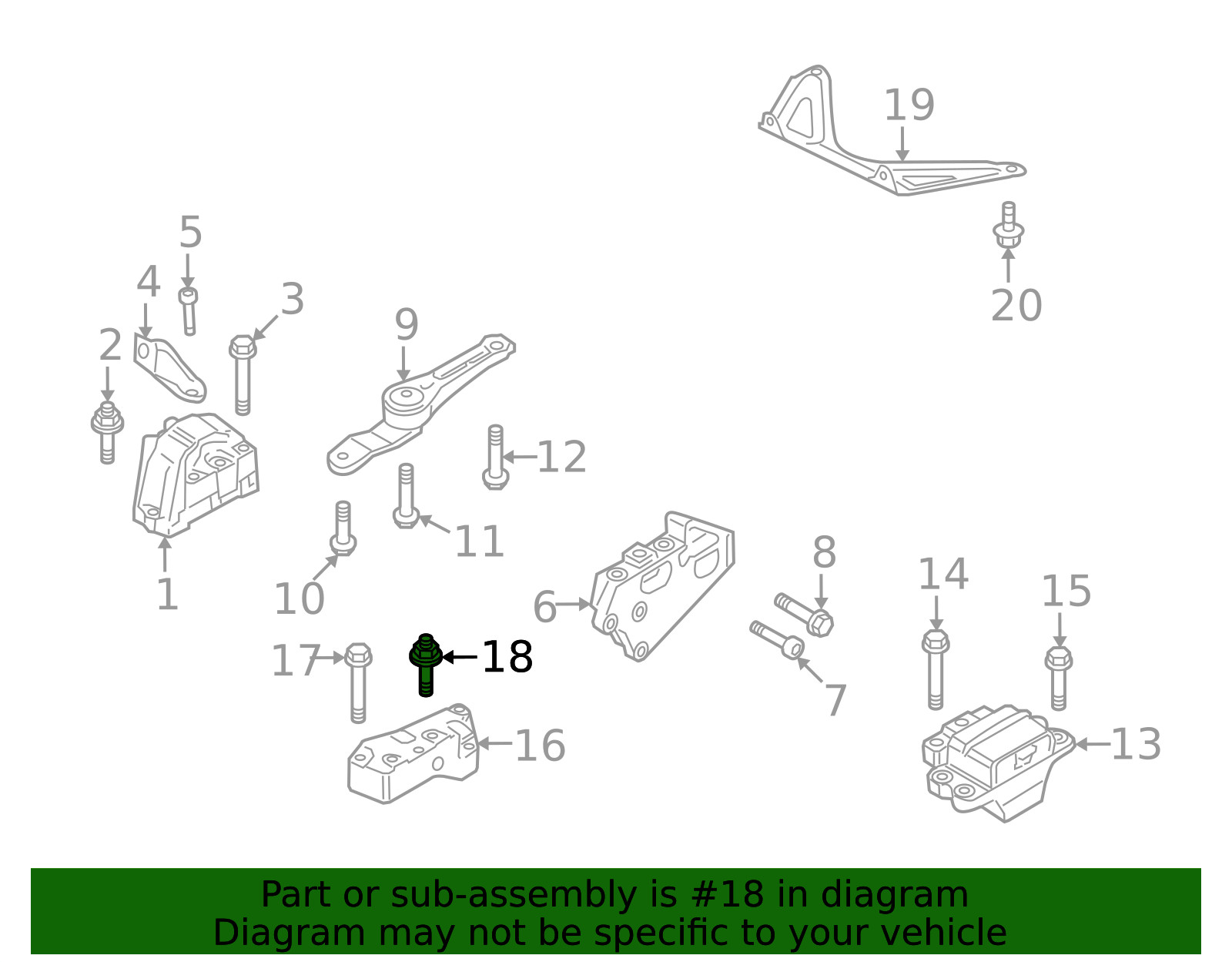 Genuine Audi Mount Bracket Mount Bolt N-910-614-01