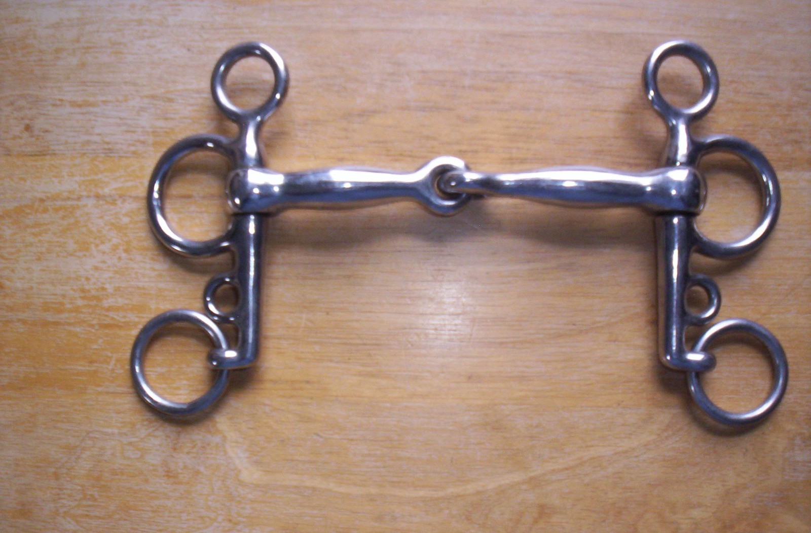 Used Stainless Short Shank Pelham Snaffle Bit  4 3/4" Mouth 4" Shanks