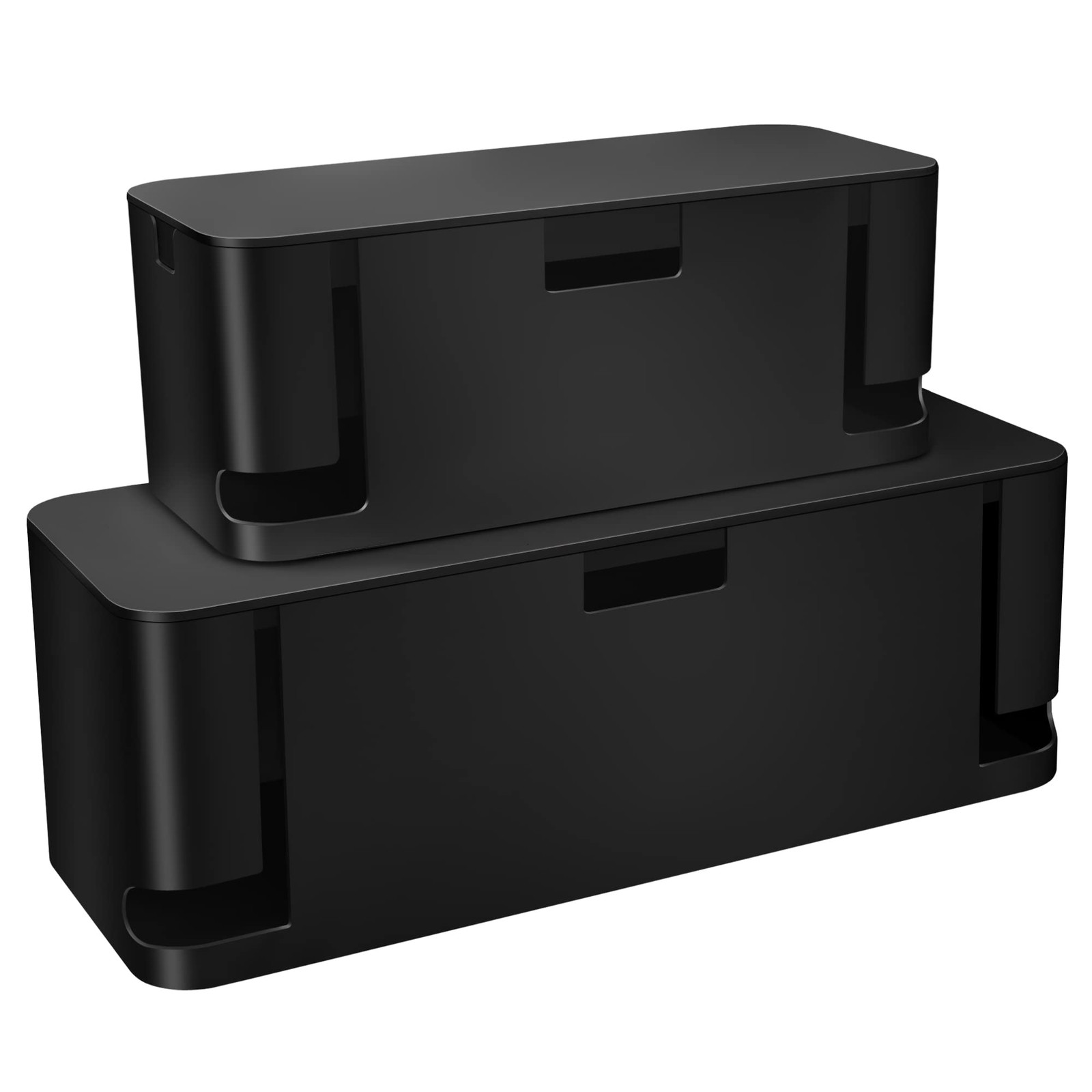 Cable Management Black, 2Pack Cord Organizer - Extra Large and Medium Size, C...