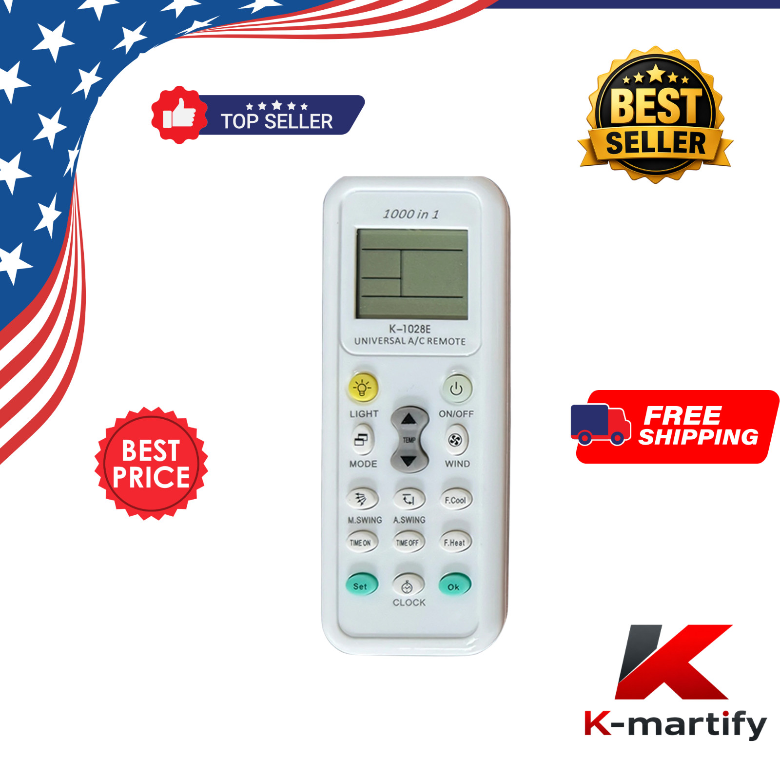 Universal AC Remote Control K-1028E LCD 1000 in 1 Air Conditioner Controller New