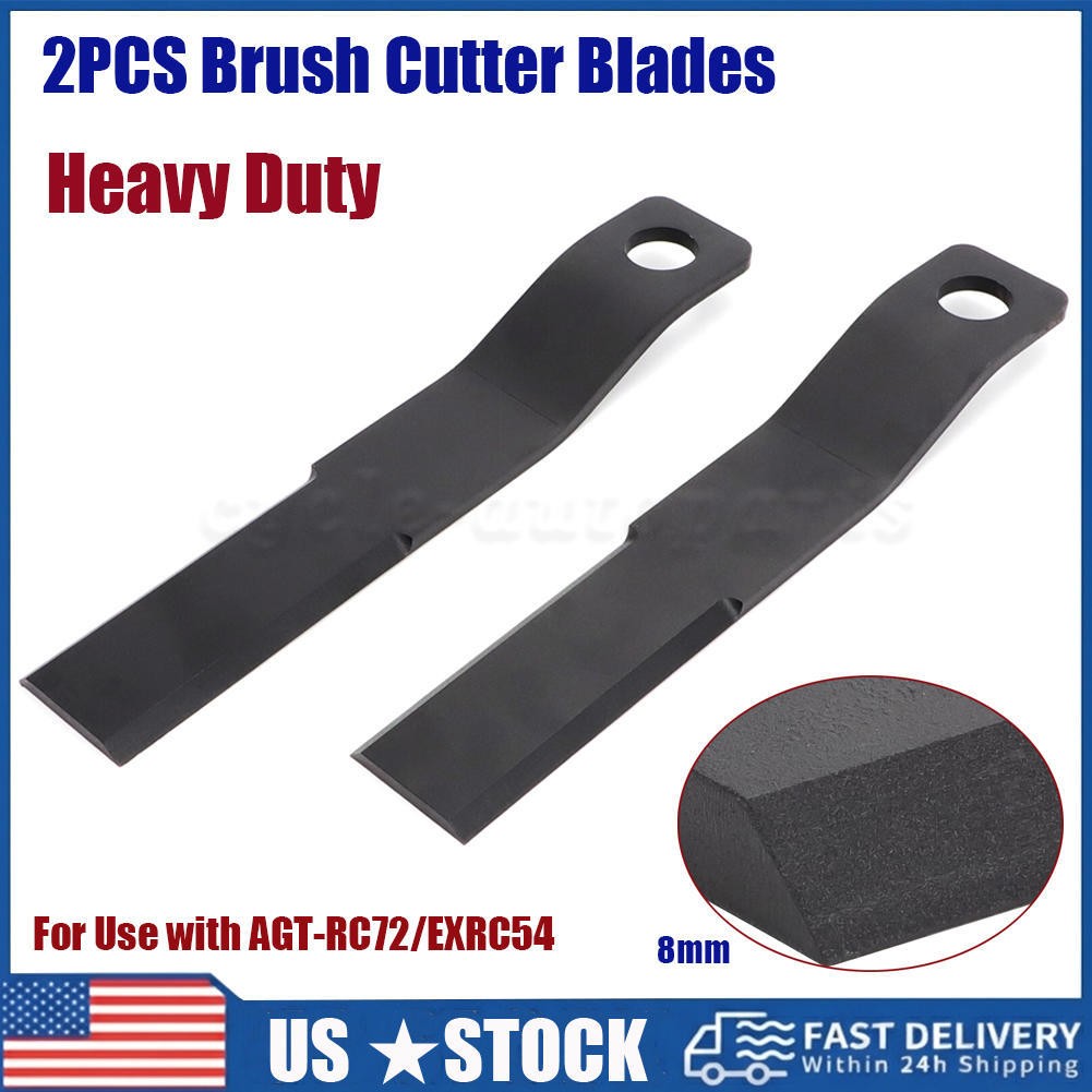 2PCS Skid Steer Brush Cutter Blades For AGT-RC72 AGT-EXRC54 Mower Replacement