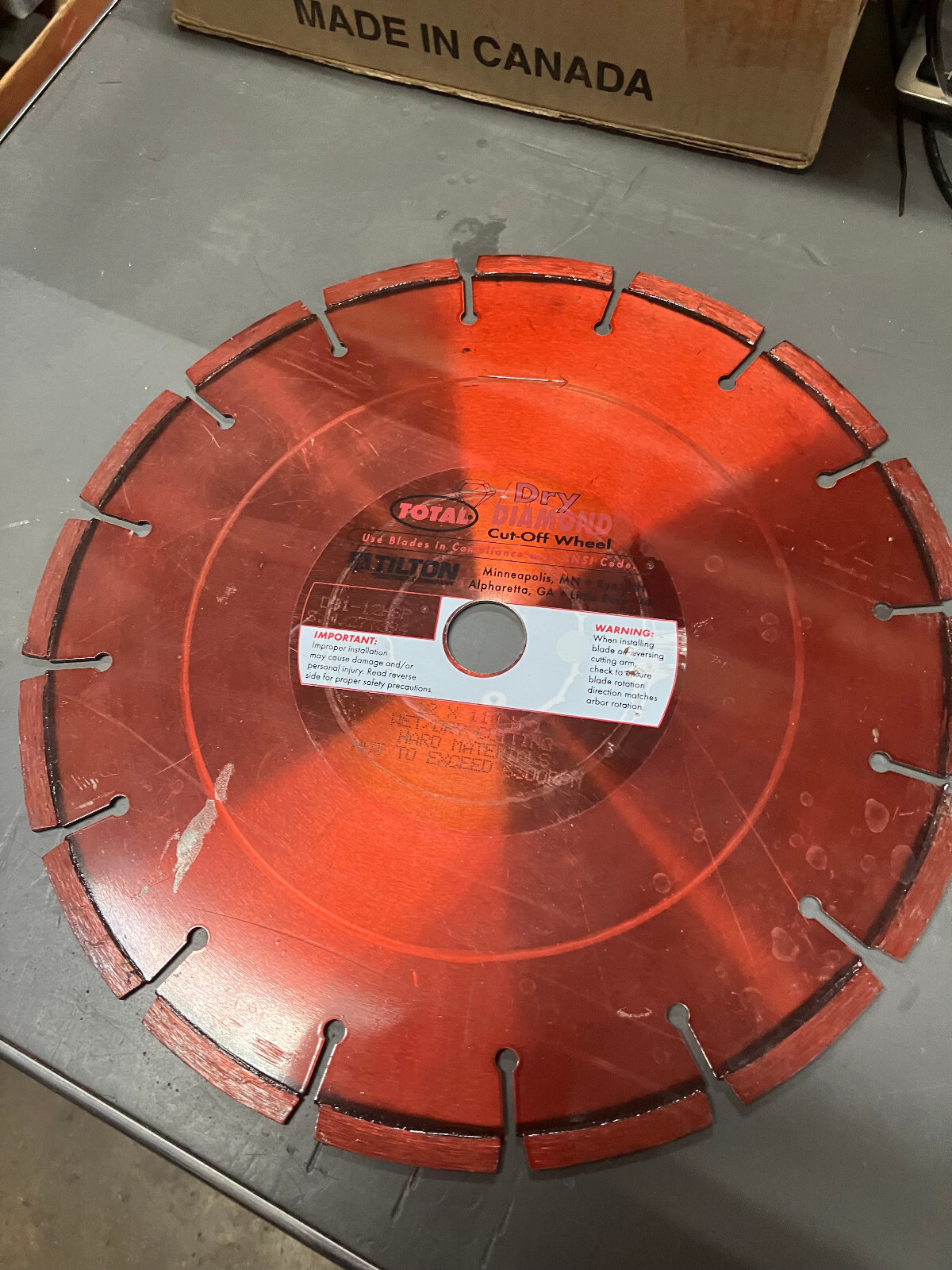Total Premium Dry Diamond Cut-Off Saw Blade,12" Laser Welded - DB1-12HSP