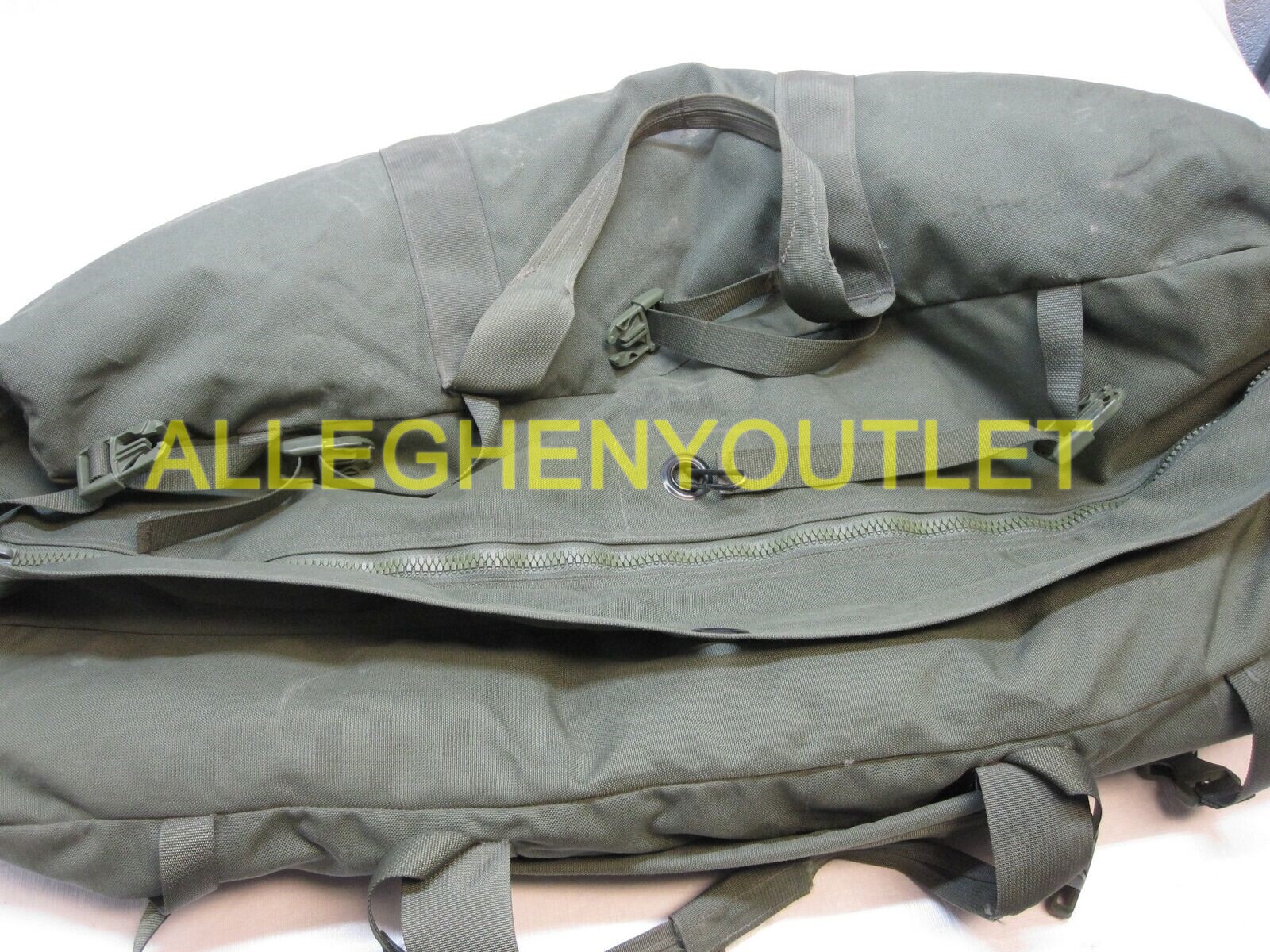 Improved Duffel Bag OD US Military Zipper Deployment Flight Travel NO PAINT VGC