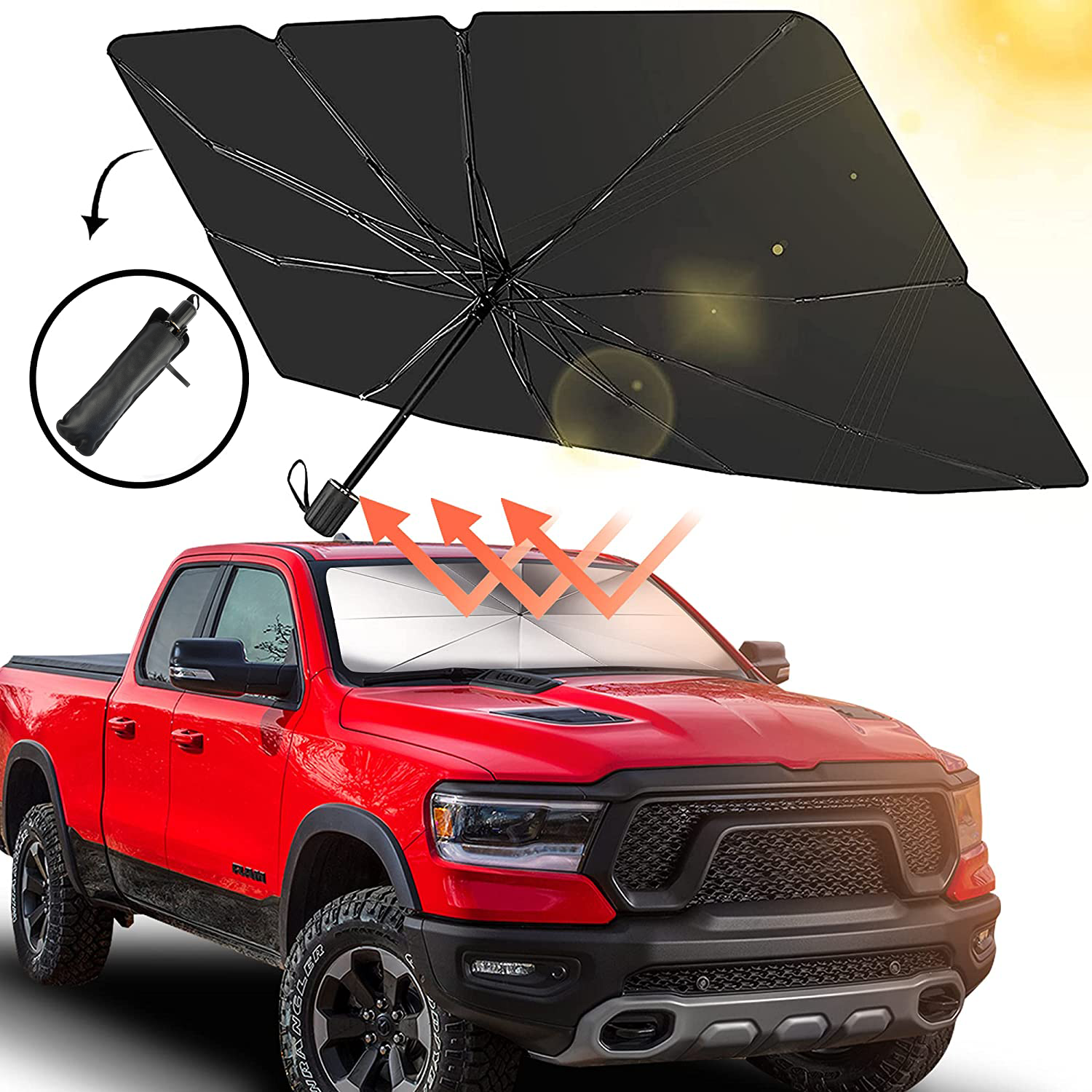 Foldable Car Sun Shade Windshield Sunshade Front Window Cover Visor UV Umbrella