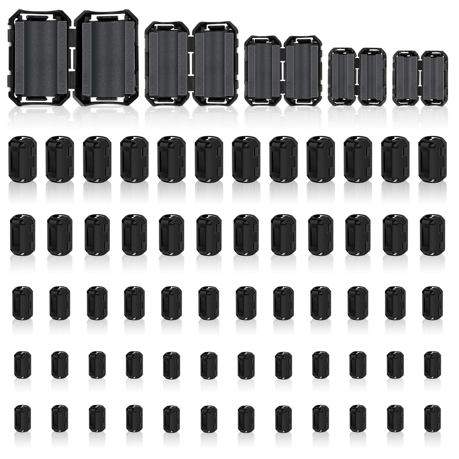 25Pcs Ferrite Chokes Ferrite Beads Snap on RFI EMI Noise Suppressor Cable Cli...