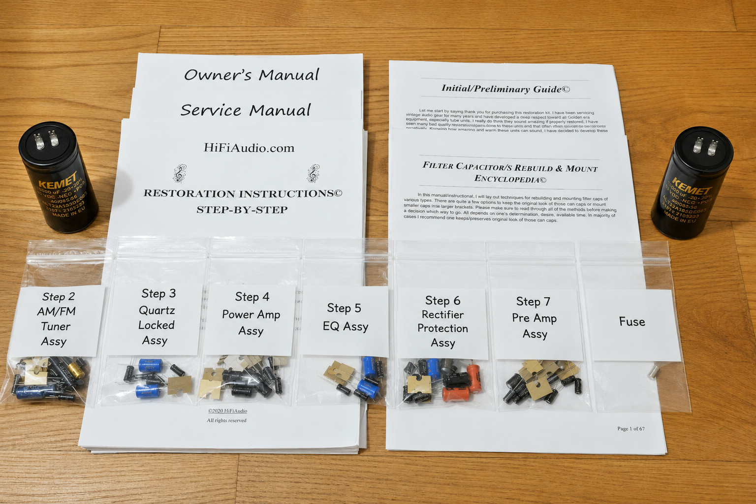 Onkyo TX-4500 MKII rebuild restoration recap upgrade kit repair capacitor