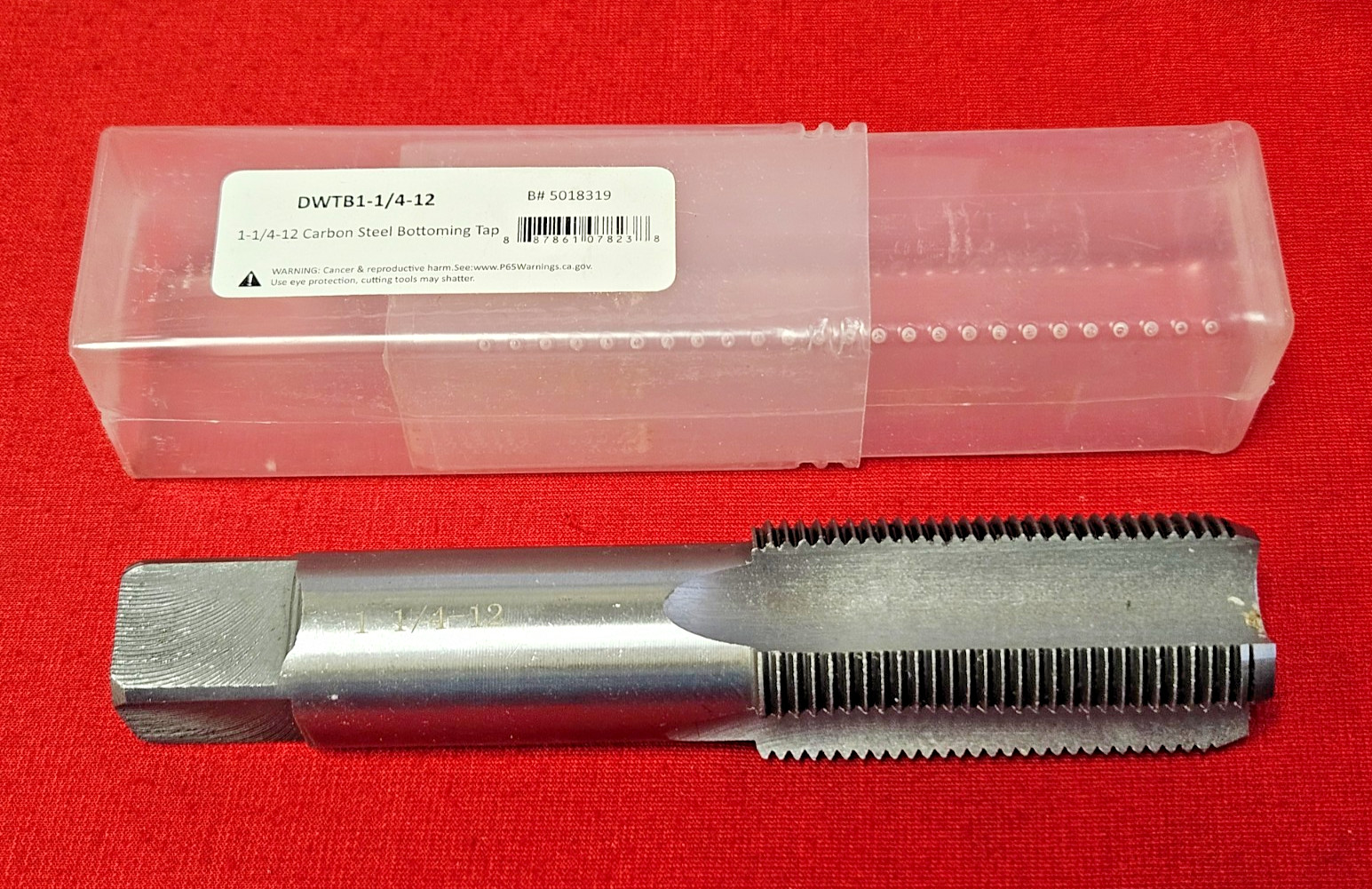 1-1/4"-12 NF Bottom Hand Tap DWTB1-1/4-12 Carbon Steel RH 4FL by Drill America
