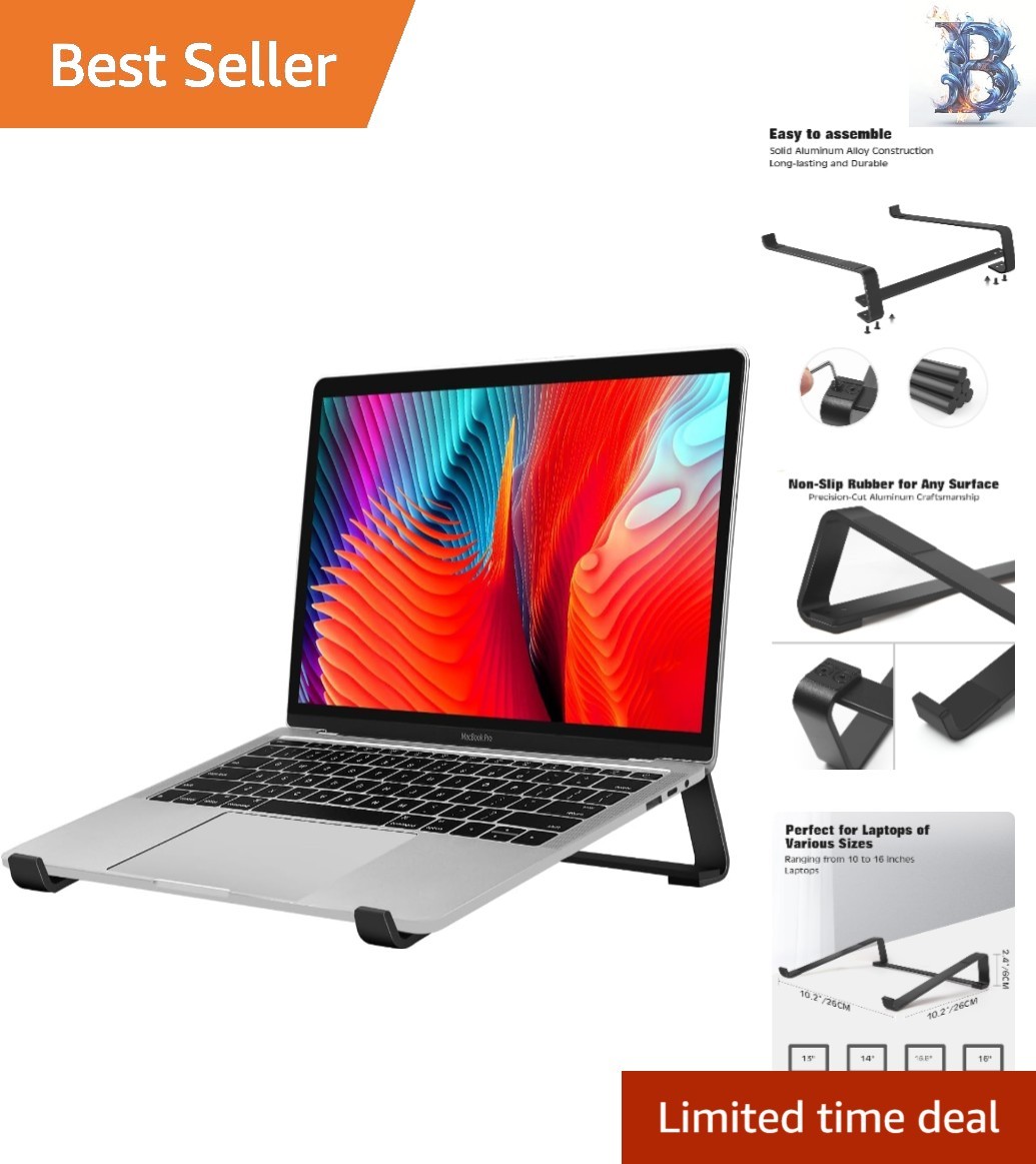 Aluminum Laptop Riser - Effortless Assembly, Perfect for Home & Office Use