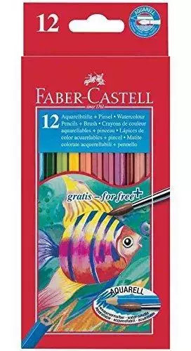 4005401144137 Kredki Rybka z pędzelkiem 12 kolorów FABER CASTELL Faber Castell