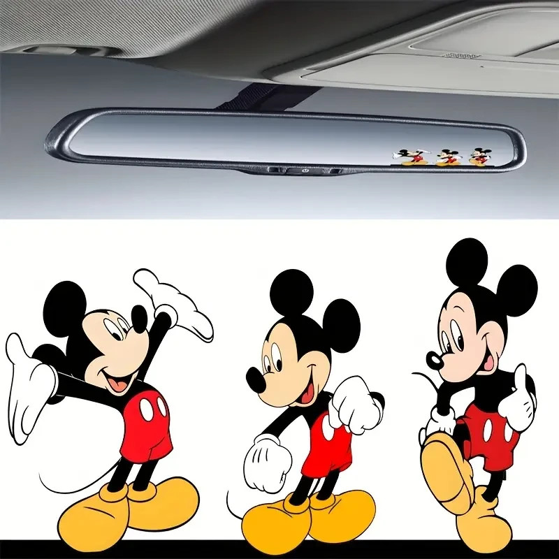 Mickey Mouse Car Rearview Mirror Sticker Self-Adhesive Glossy Decal 1pc