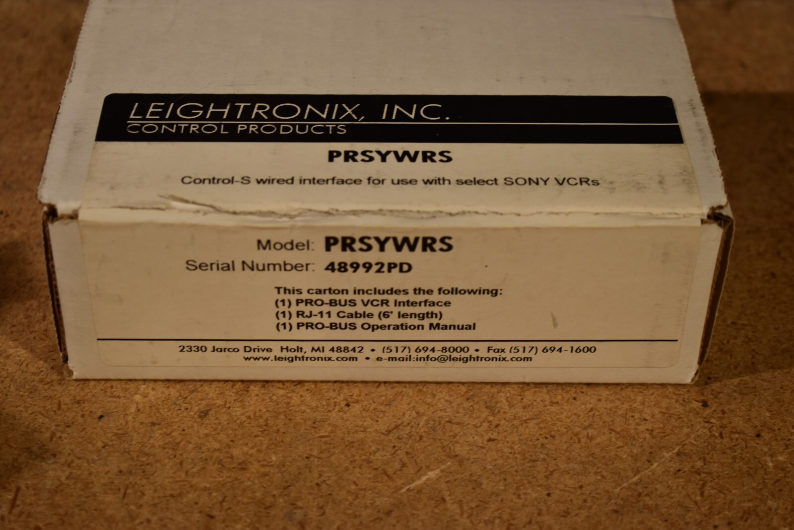 NEW Leightronix PRSYWRS PRO-BUS Sony VCR Infrared Interface Control Machine