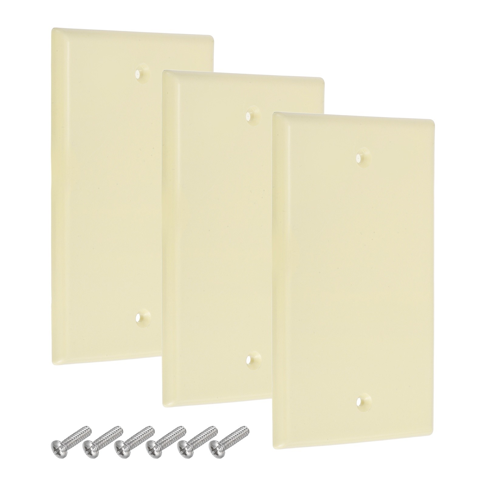 3Pcs Switch Plate Covers, Decorative ABS Outlet Cover, White(Blank)