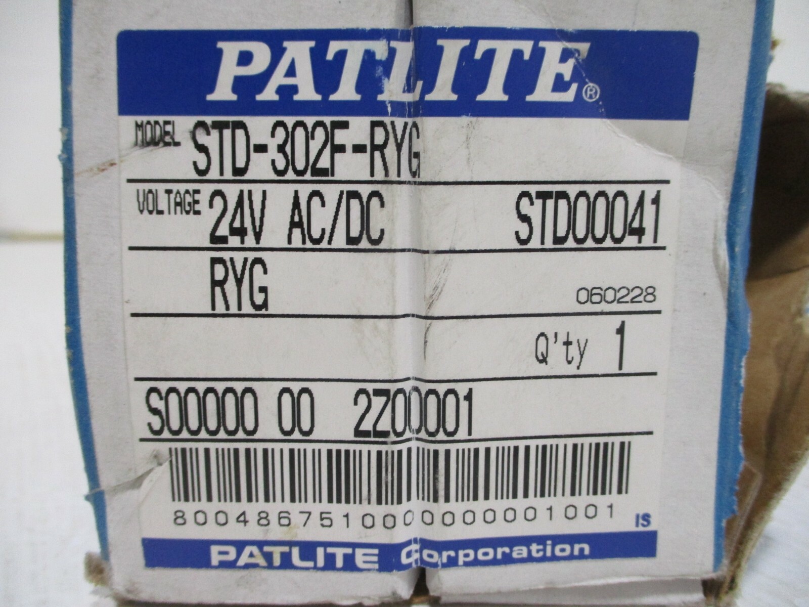 NEW Patlite STD-302F-RYG Signal Tower STD-F Light Stack 24V AC/DC 10W
