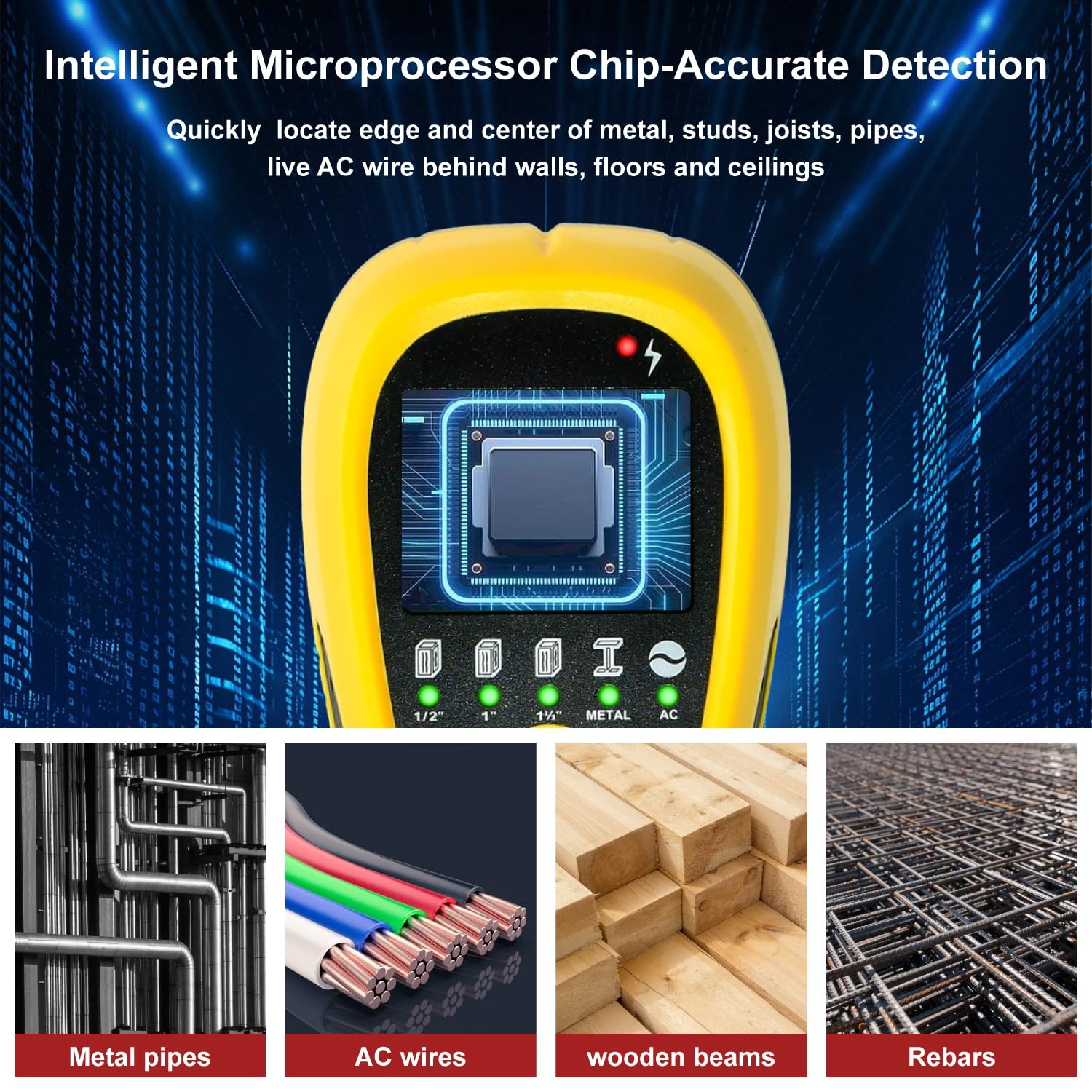 Multi-Surface Stud Detector | 5-in-1 Wall Scanner with HD LCD & Precision Sensor