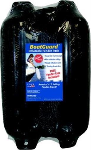 Taylor Made 2Pk Boatguard Fenders W/Fender Line, Black, 5" x 18" 31015B2P