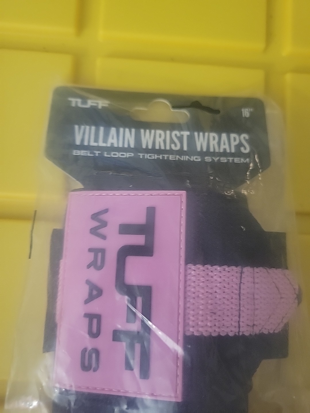 16" VILLAIN WRIST WRAPS - Black & Pink