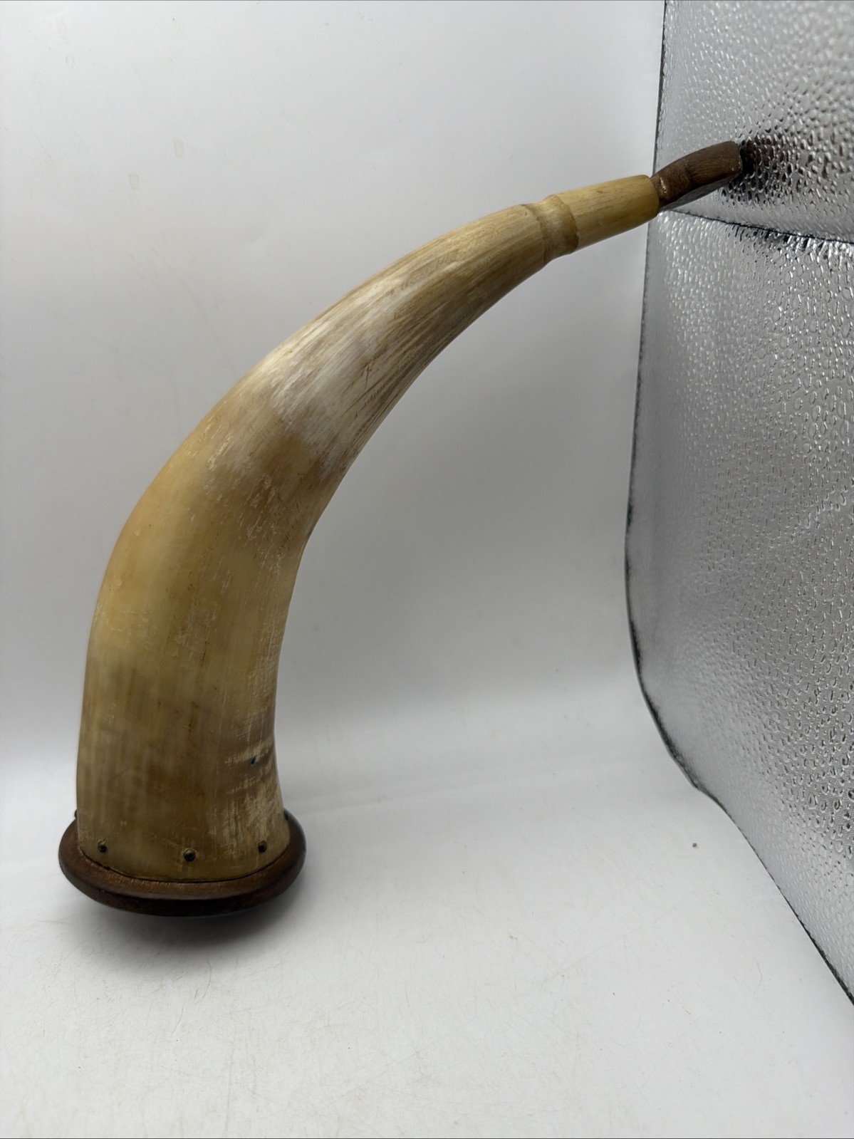 Antique Powder Horn 9” Hand Carved Natural Finish North Carolina Primitive